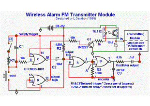  Wireless alarm FM transmitter module