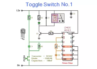 toggle switch schematic with relay