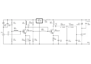 Schematic Diagram 250mW 16-dB VHF amplifier circuit