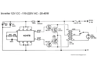 Circuits Diagram: Simple 40W inverter