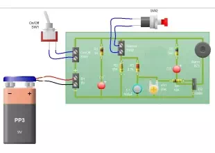 Sensor Alarm using thyristor circuit