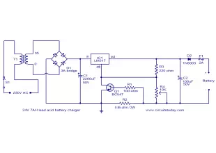 24V lead acid battery charger circuit