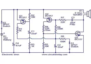 Electronic siren circuit