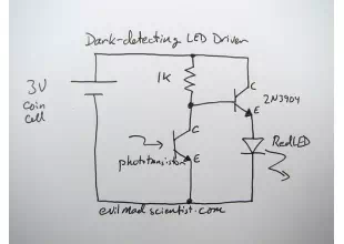 simple and cheap dark detecting led