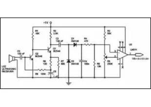 Ultrasonic Wave Receiver Circuit Schematic Diagram