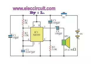 Many simple door buzzer sound circuits