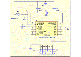 Serial Voltmeter using the PIC16C71
