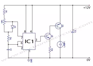 12V DC Light Dimmer Circuit Using 555 Timer IC