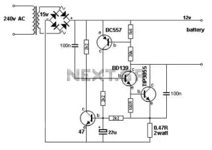 Schematic Diagram 12v battery charger circuit