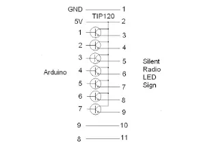 Silent Radio LED sign to Arduino