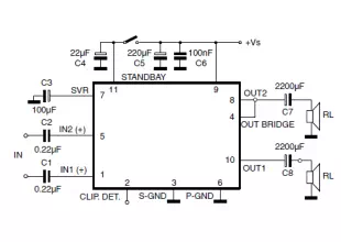 TDA7360 Stereo Test and ApplicationCircuit and Datasheet