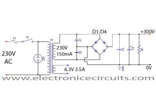 6V6 6J5 Class A Vacuum Tube (Valve) Amplifier Circuit