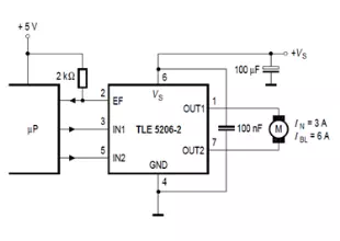 TLE5206-2 H-Bridge Circuit Application and Datasheet