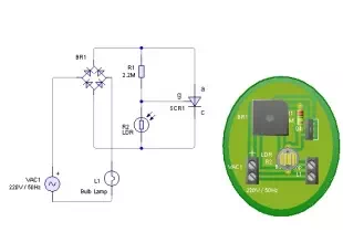 Automatic Garden Lamp Simple Electronic Circuit Schematic for Turn-on and Turn-off Lamp Automatically