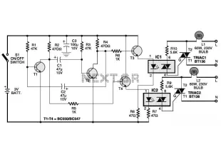 Electronic dimmer circuit touch light
