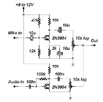 2 channel audio mixer under Repository-circuits -32927- : Next.gr