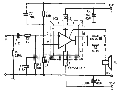 Single-chip audio power amplifier circuit
