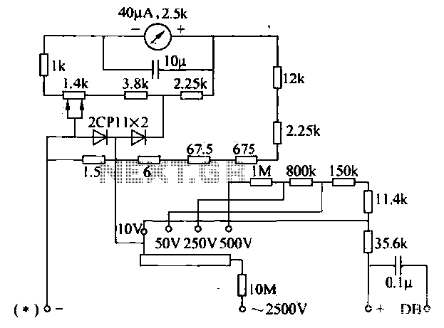 Multimeter AC voltage measuring circuit under Meters Circuits -57238 ...