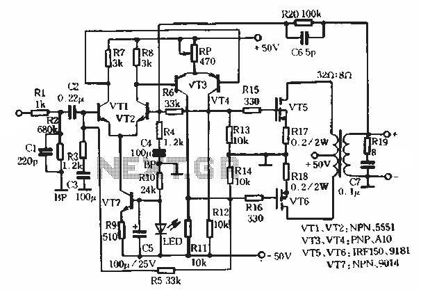 With FET amplifier output transformer circuit
