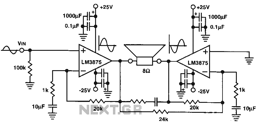 8W audio amplifier IC circuit