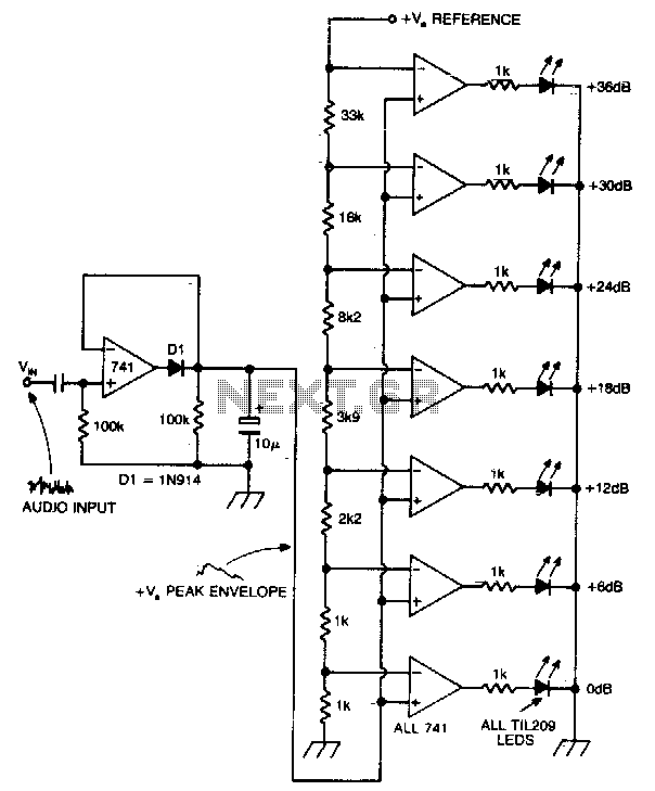 LED bar peak program meter display for audio under LED Circuits -12681 ...