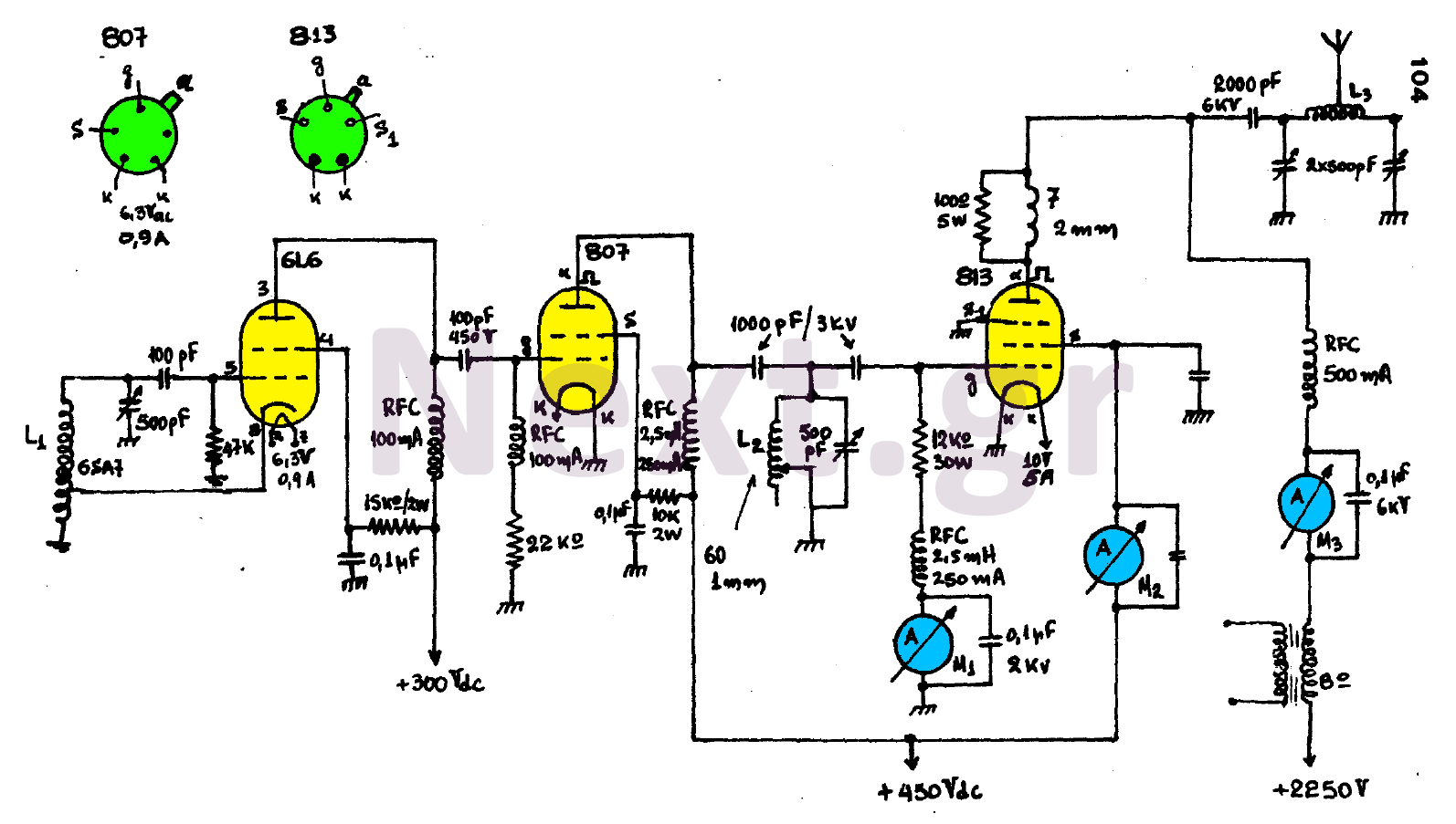 300W Valve RF Transmitter circuit