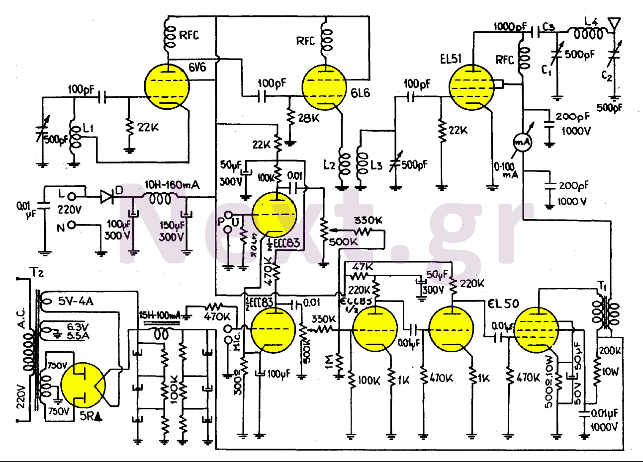 Valve Transmitter circuit 70W
