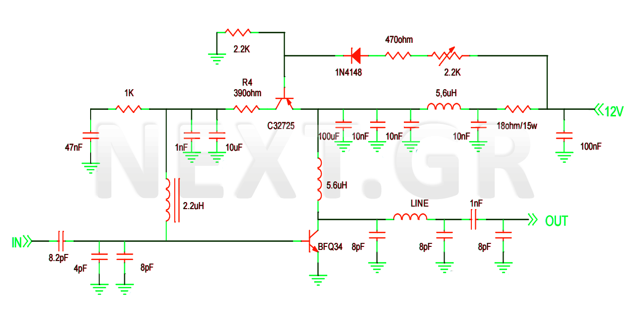 VHF-UHF Linear Amplifier Circuit