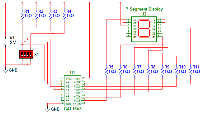 7 Segment Digital Display Circuit Diagram