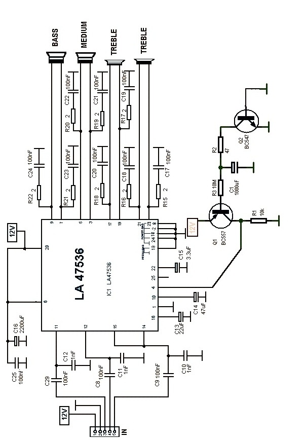 Car Audio Circuit Automotive Circuits, Wiring Diagram For Car Stereo With Amplifier Circuit