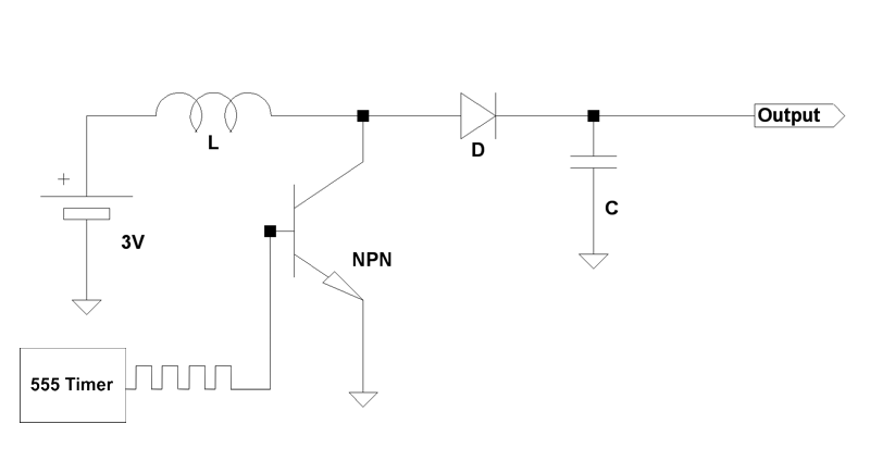 Boost Converter Circuit using LM555