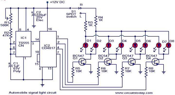 DIY 15 x 3W Orange LED Sequential Turn Signal Project wiring diagram for golf cart turn signals 