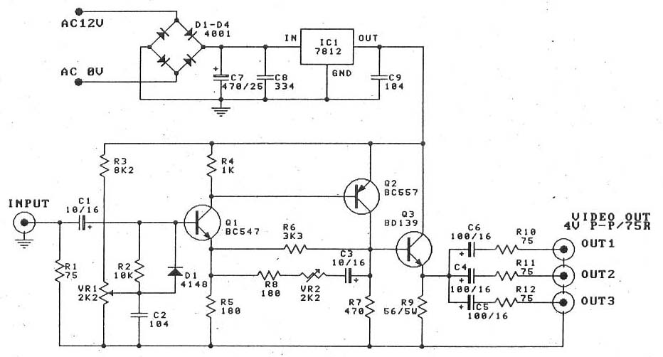 video amplifier circuit : Video Circuits :: Next.gr xfinity phone wiring diagram 