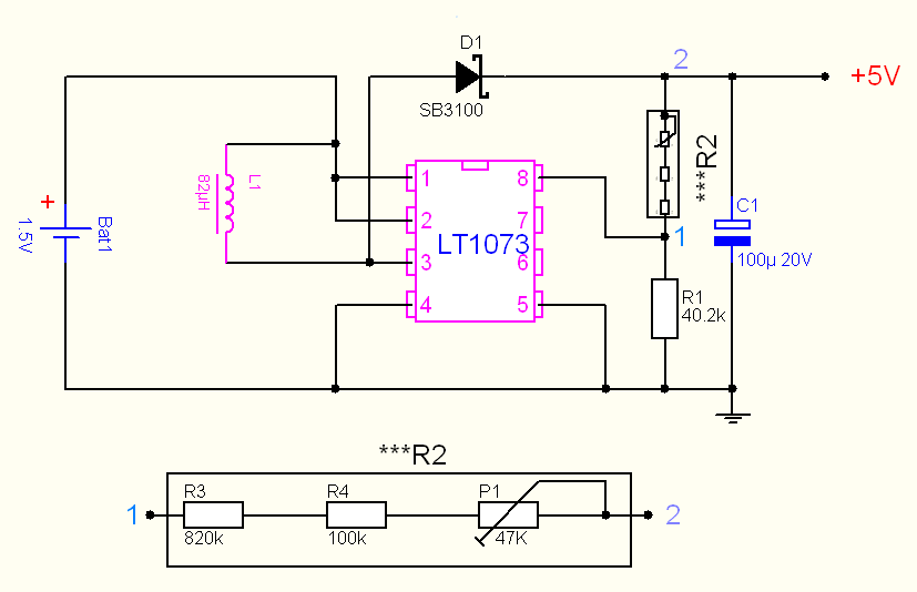 1.5V to 5V/12V DC/DC Converter with LT1073 under Repository