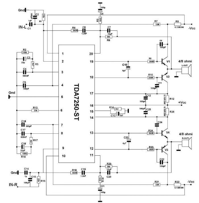 Tda7850 Amplifier Circuit Diagram