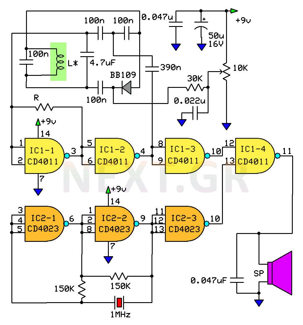 Ultra High Sensitivity Metal Detector Circuit