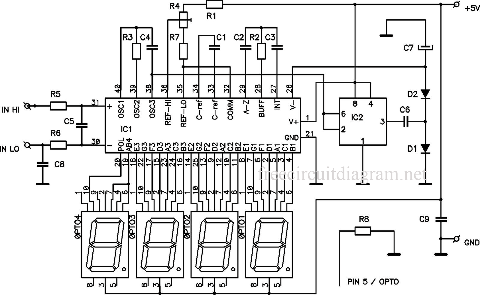 Digital LED Voltmeter Using ICL7107 under Repository ... dayton charger wiring diagram 