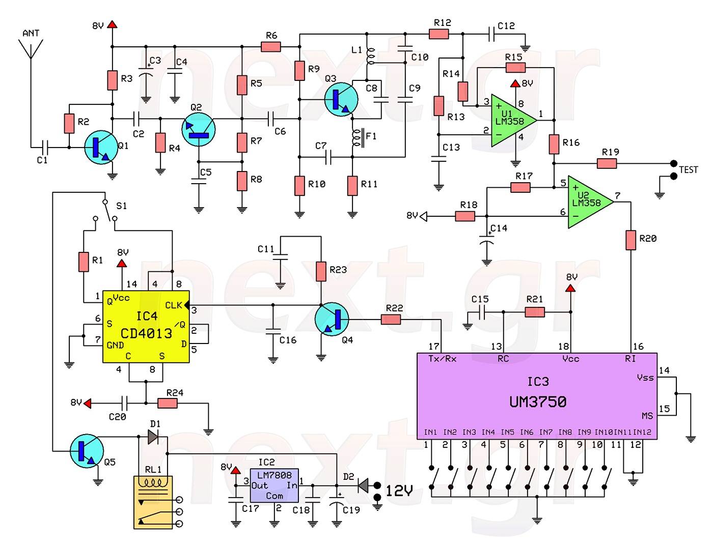 How To Make IR Remote Control ON/OFF Switch Circuit Without Any IC.  Simplest Remote Control Circuit 