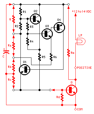 12V LED Flasher Circuit 