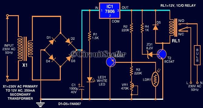 Automatic Light Controller Using 7806 And PCB Repository-circuits -36539- :