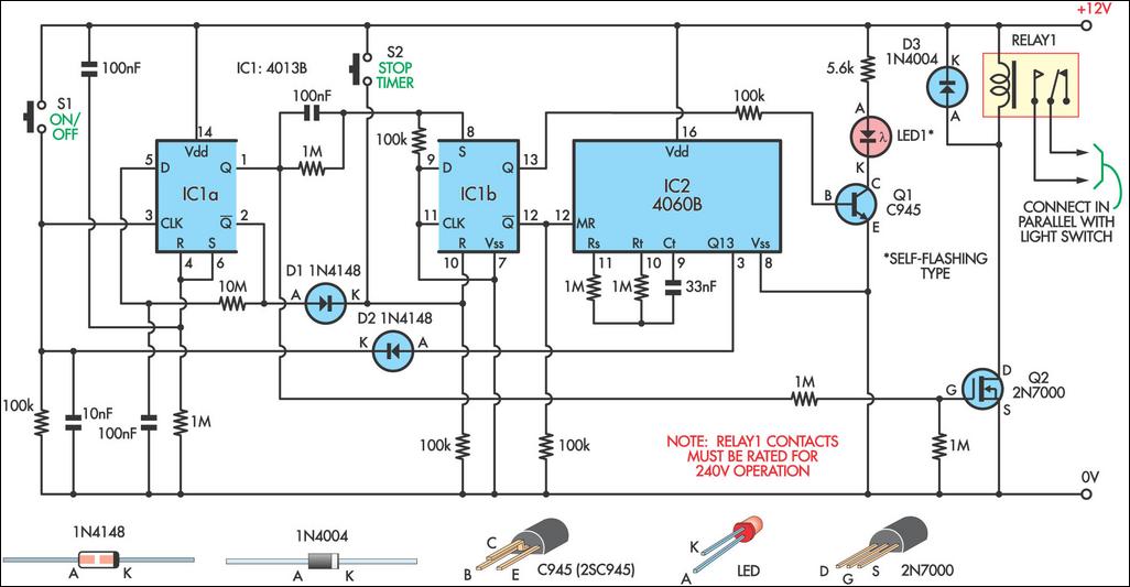 Switch Timer For Bathroom Light under Repository-circuits ... d flip flop logic diagram 