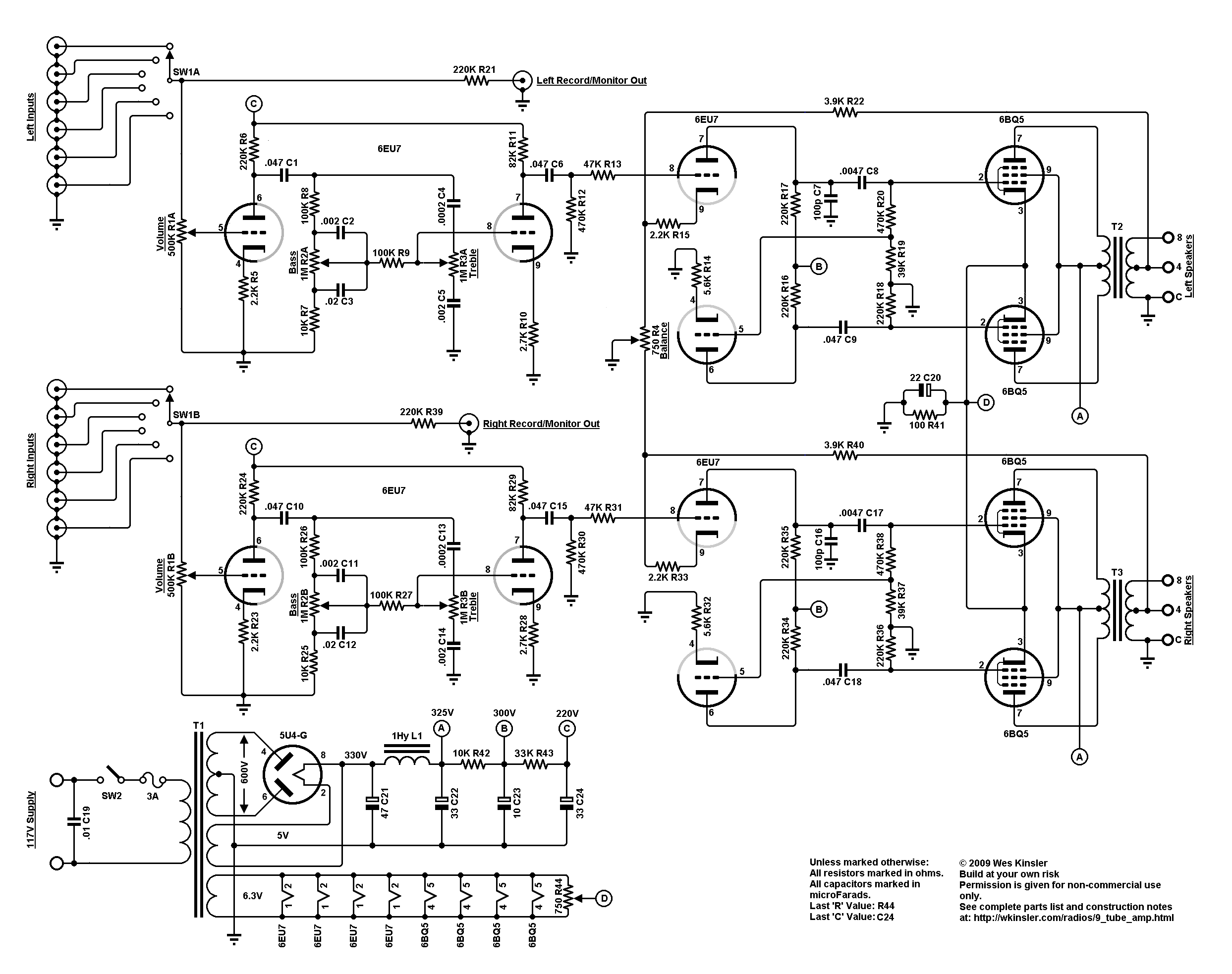 Hi Fi Stereo Amplifier Circuit Diagram